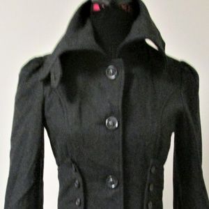 Hazel Women's Full Button Coat peacoat